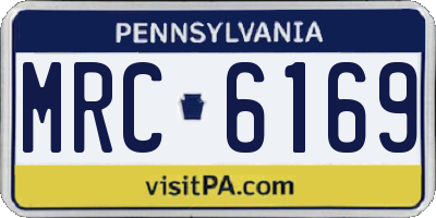 PA license plate MRC6169