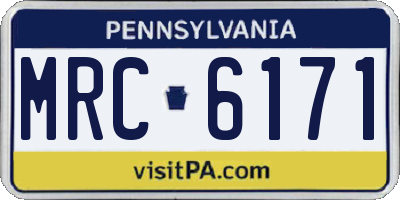 PA license plate MRC6171