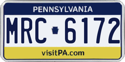 PA license plate MRC6172