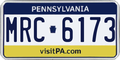 PA license plate MRC6173