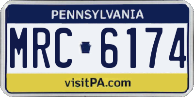 PA license plate MRC6174