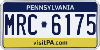 PA license plate MRC6175