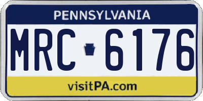 PA license plate MRC6176