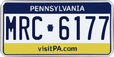 PA license plate MRC6177