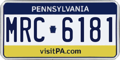 PA license plate MRC6181
