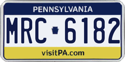 PA license plate MRC6182