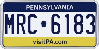 PA license plate MRC6183