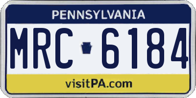 PA license plate MRC6184