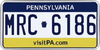PA license plate MRC6186