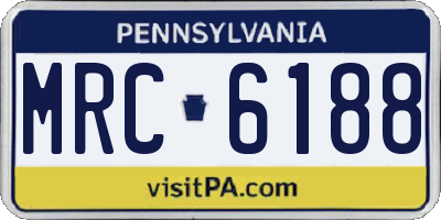 PA license plate MRC6188