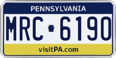 PA license plate MRC6190