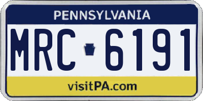 PA license plate MRC6191