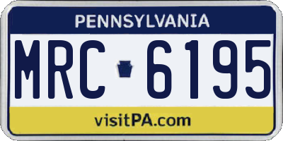 PA license plate MRC6195