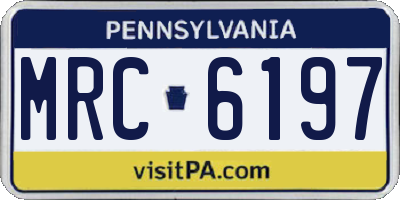 PA license plate MRC6197