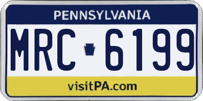 PA license plate MRC6199