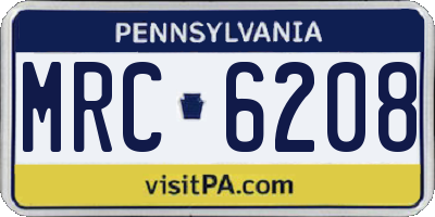 PA license plate MRC6208