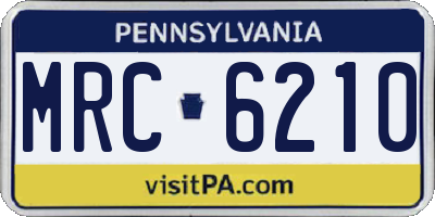 PA license plate MRC6210