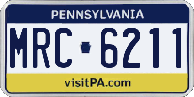 PA license plate MRC6211