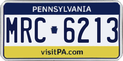 PA license plate MRC6213