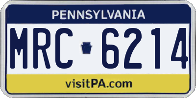 PA license plate MRC6214