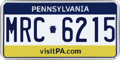 PA license plate MRC6215