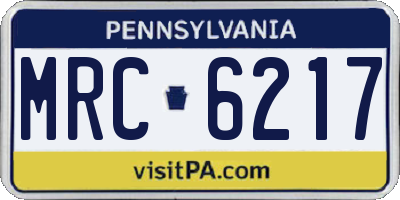 PA license plate MRC6217