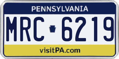 PA license plate MRC6219