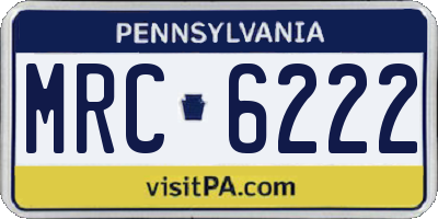 PA license plate MRC6222