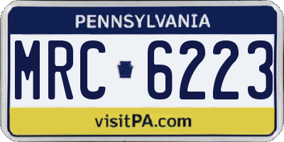PA license plate MRC6223