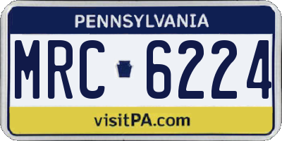 PA license plate MRC6224
