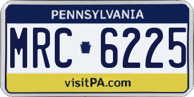 PA license plate MRC6225