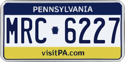 PA license plate MRC6227