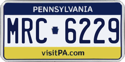 PA license plate MRC6229