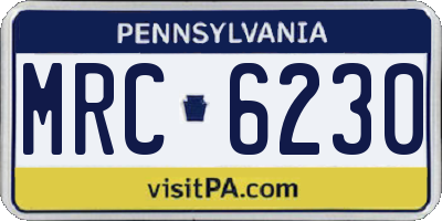 PA license plate MRC6230
