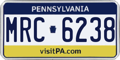 PA license plate MRC6238