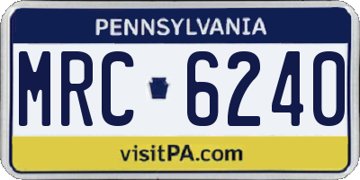 PA license plate MRC6240