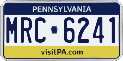PA license plate MRC6241