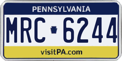 PA license plate MRC6244