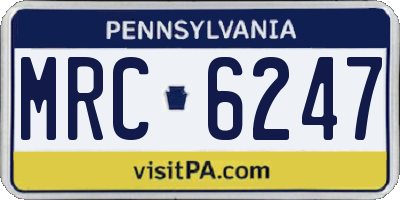 PA license plate MRC6247