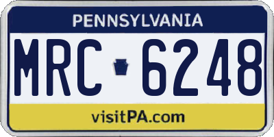 PA license plate MRC6248
