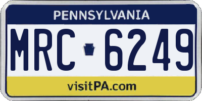 PA license plate MRC6249
