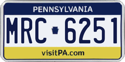 PA license plate MRC6251