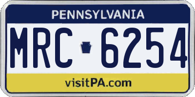 PA license plate MRC6254
