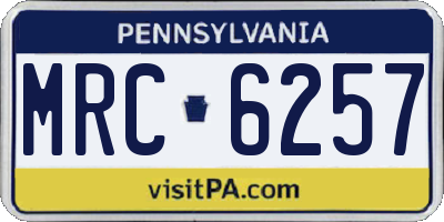 PA license plate MRC6257