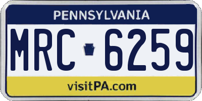 PA license plate MRC6259