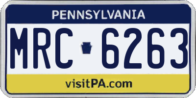 PA license plate MRC6263