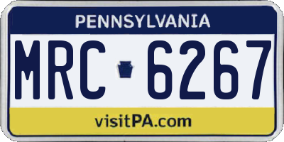 PA license plate MRC6267