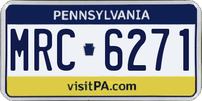PA license plate MRC6271