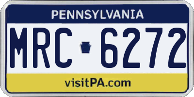 PA license plate MRC6272