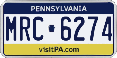 PA license plate MRC6274